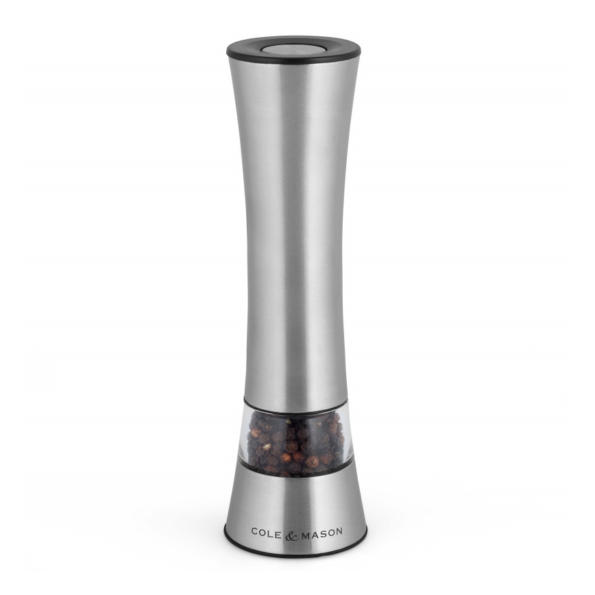 Cole&Mason - Eléctrico salt or pepper grinder BURFORD 4xAAA 18 cm cromo mate