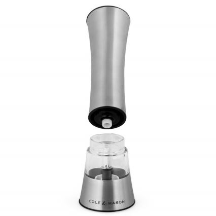 Cole&Mason - Eléctrico salt or pepper grinder BURFORD 4xAAA 18 cm cromo mate