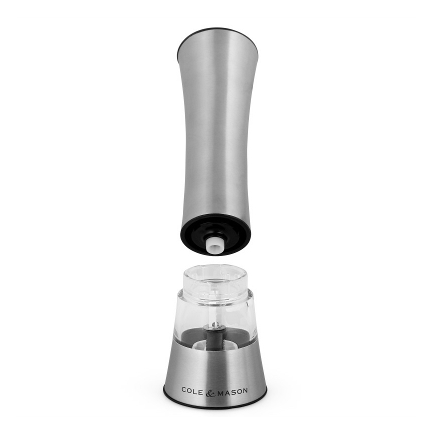 Cole&Mason - Eléctrico salt or pepper grinder BURFORD 4xAAA 18 cm cromo mate