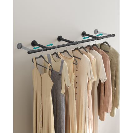 Colgador de pared para perchas LINEA negro