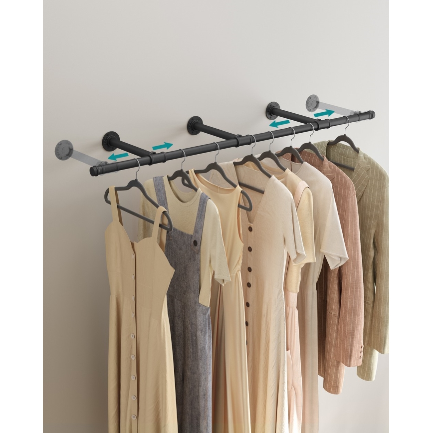 Colgador de pared para perchas LINEA negro