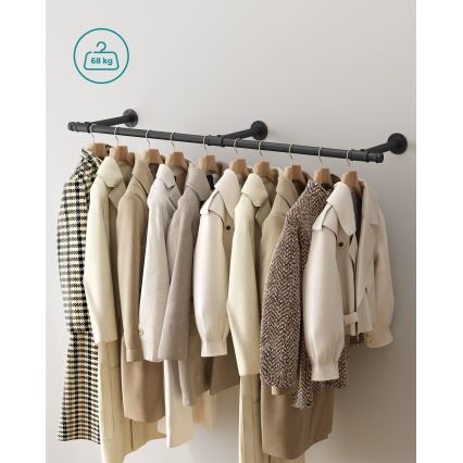 Colgador de pared para perchas LINEA negro