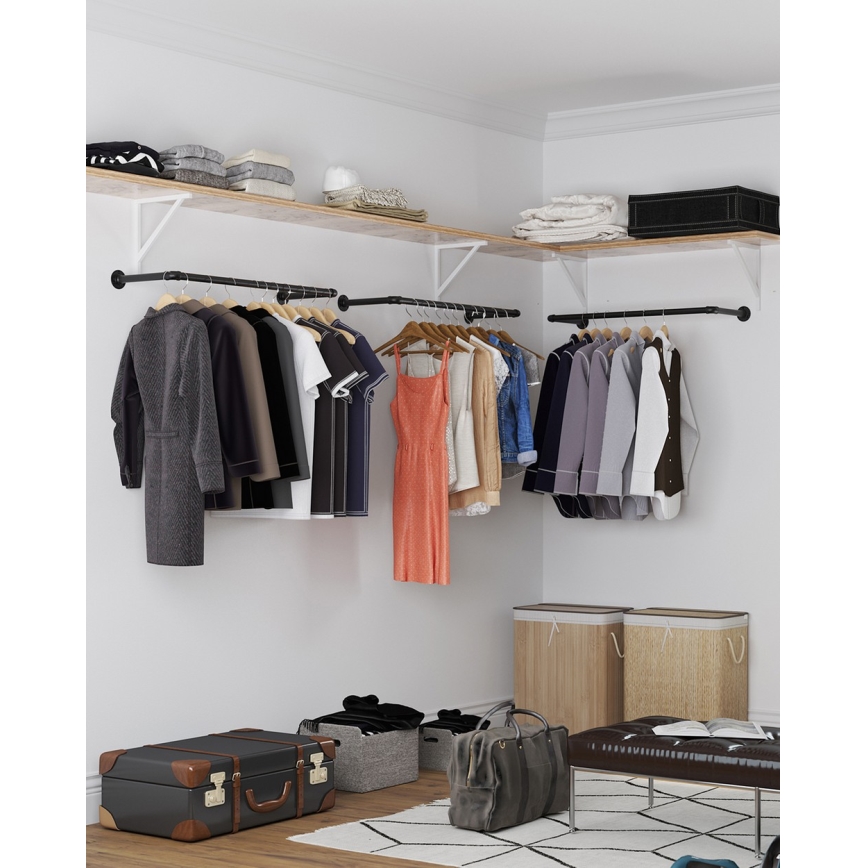 Colgador mural para perchas LINEA negro