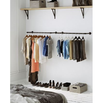 Colgador mural para perchas LINEA negro