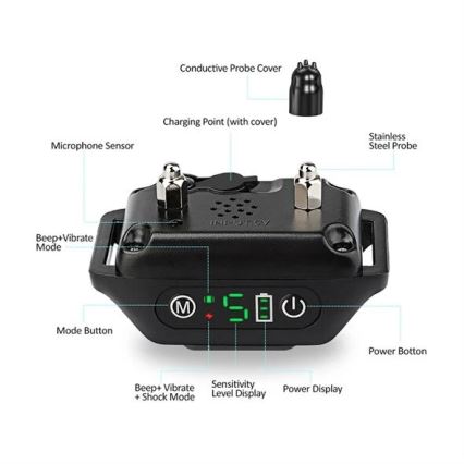 Collar antiladridos para perro 52 cm 3,7 V 300 mAh IP67