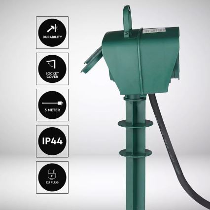 Columna de enchufe para exterior SCHUKO 4Z 230V IP44