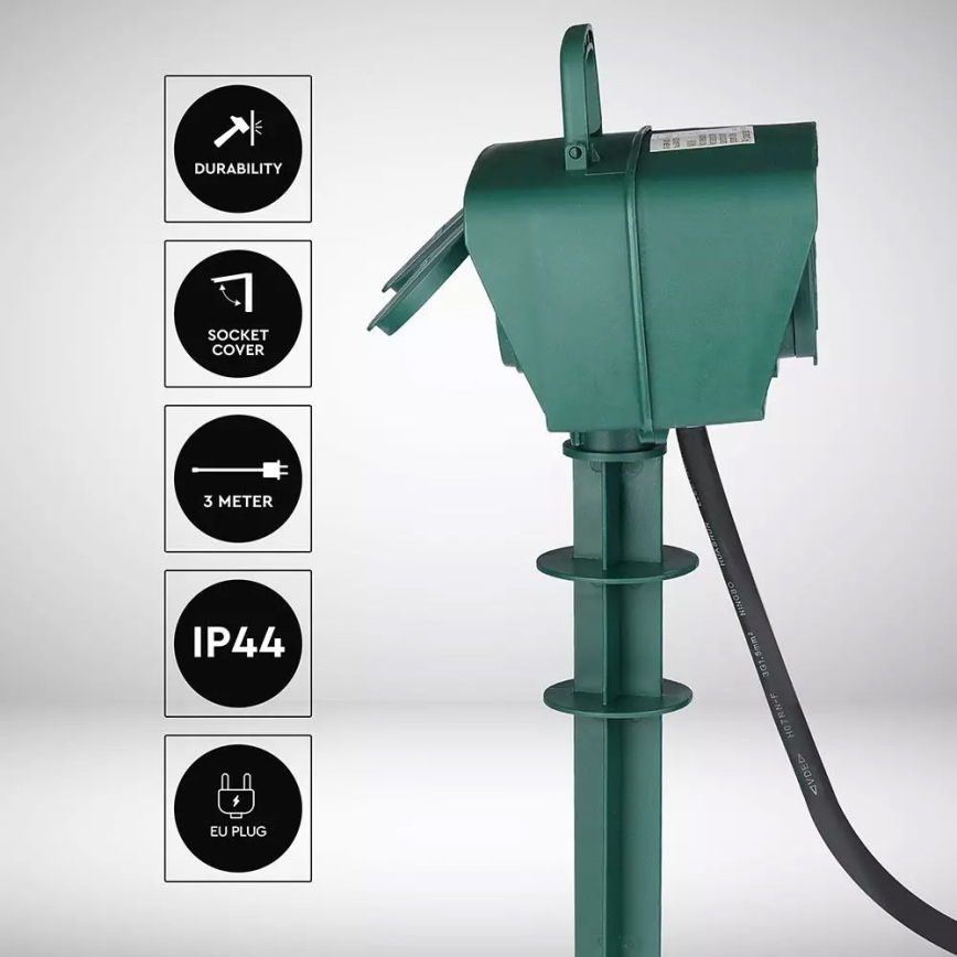Columna de enchufe para exterior SCHUKO 4Z 230V IP44