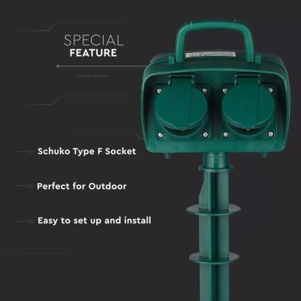 Columna de enchufe para exterior SCHUKO 4Z 230V IP44
