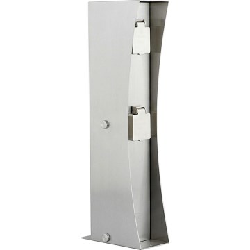 Columna de enchufes exterior 2 tomas SCHUKO 230V IP44 cromo mate