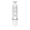 Columna de enchufes para tablero de mesa 2x230V + USB-A + USB-C