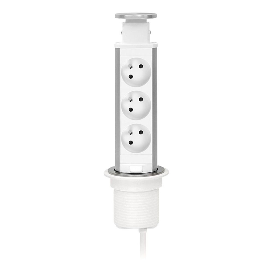 Columna de enchufes para tablero de mesa — 3 tomas de 230 V