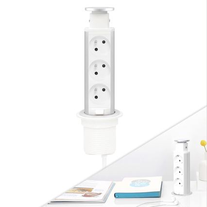 Columna de enchufes para tablero de mesa — 3 tomas de 230 V