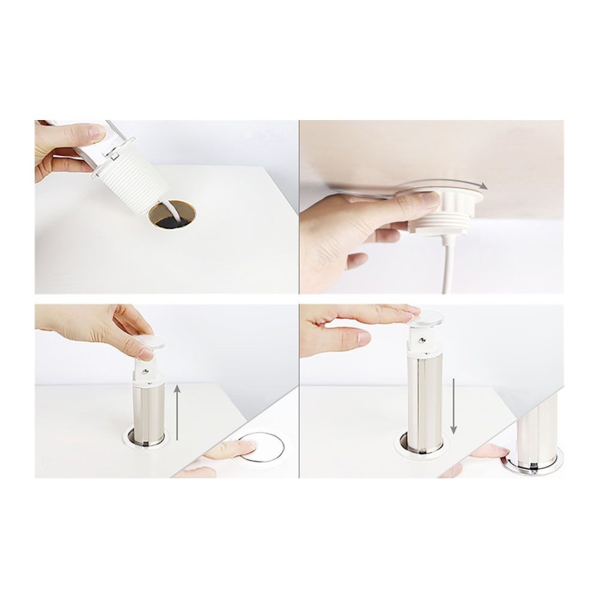 Columna de enchufes para tablero de mesa — 3 tomas de 230 V