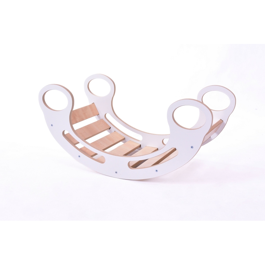 Columpio multifuncional Montessori blanco/arce