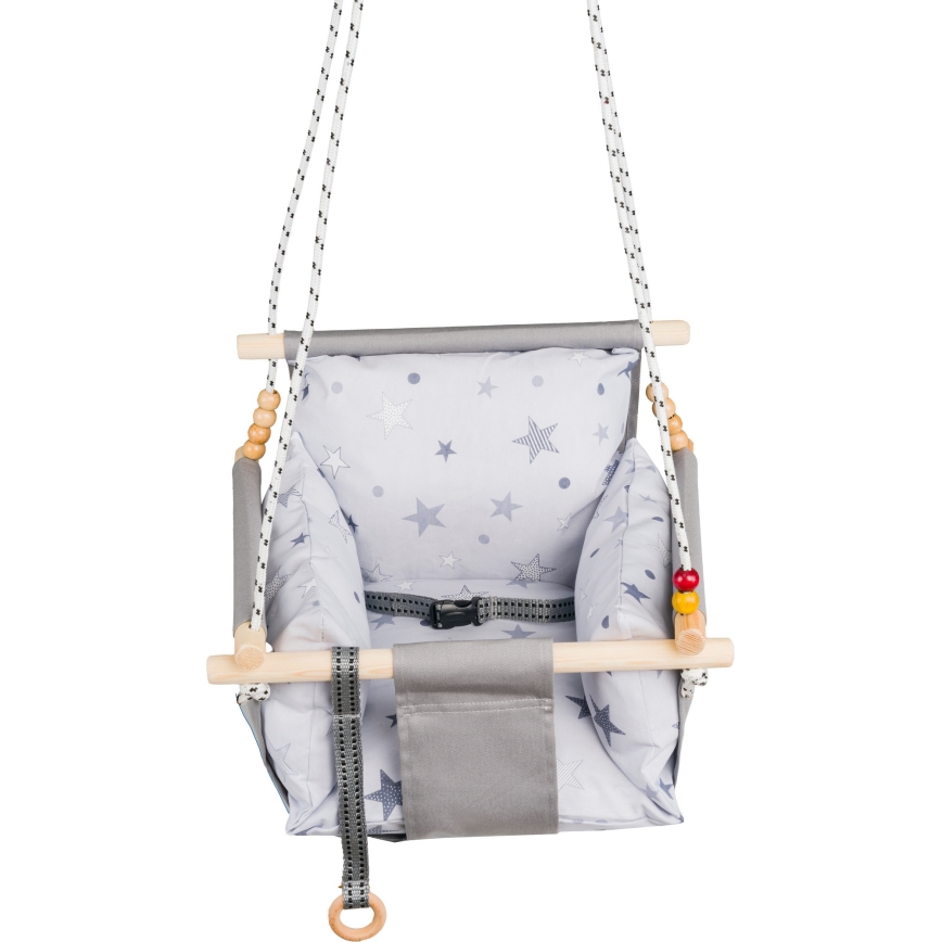 Columpio textil para niños SELALE blanco/gris