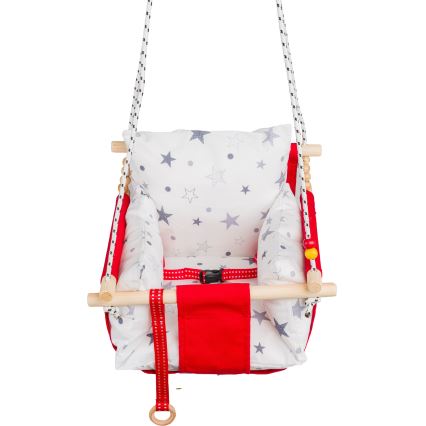 Columpio textil para niños SELALE blanco/rojo
