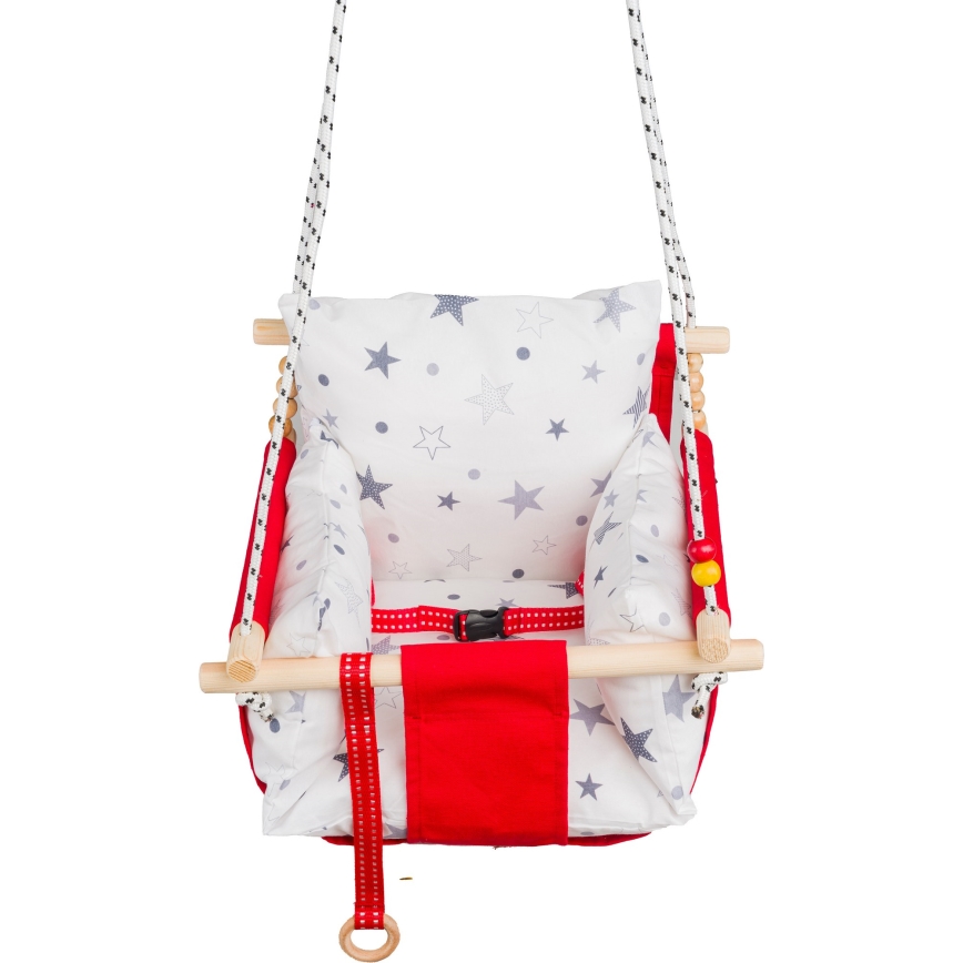 Columpio textil para niños SELALE blanco/rojo
