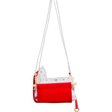 Columpio textil para niños SELALE blanco/rojo