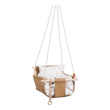 Columpio textil para niños SELALE blanco/marrón