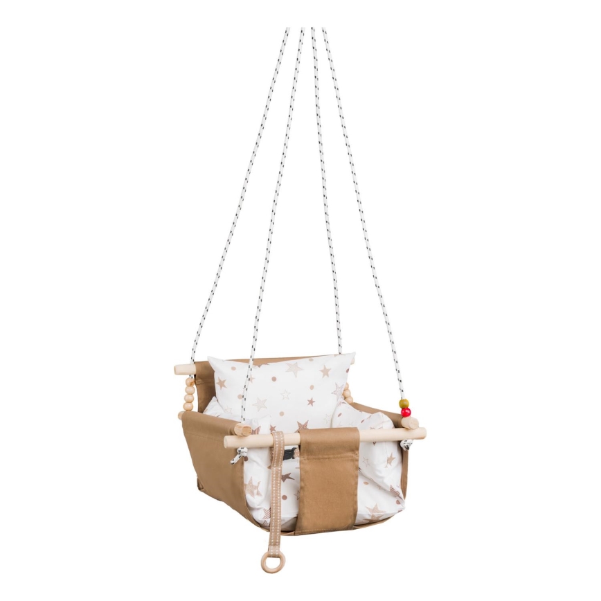 Columpio textil para niños SELALE blanco/marrón
