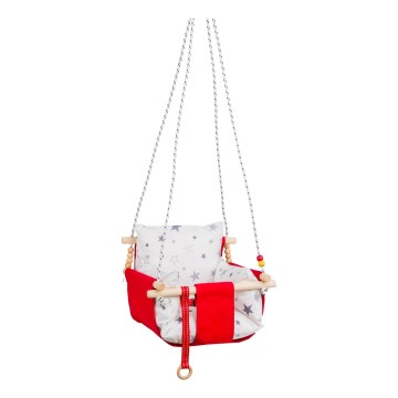 Columpio textil para niños SELALE blanco/rojo