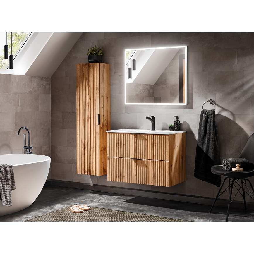 COMAD ADEL OAK 82-80-B-2S - Mueble de baño bajo lavabo ADEL 57 x 80,2 cm, acabado en roble