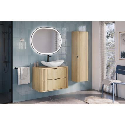 COMAD OVALIA CREMONA 82-80-46-2S - Mueble de baño bajo lavabo OVALIA en acabado roble