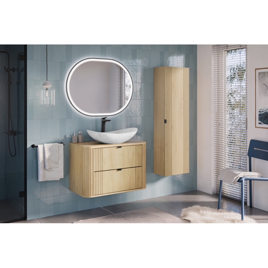 COMAD OVALIA CREMONA 82-80-46-2S - Mueble de baño bajo lavabo OVALIA en acabado roble