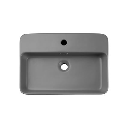 COMAD TRUST 2 MATT LIGHT GREY (E-6282) - Lavabo para encimera TRUST 55x38 cm cerámica/gris mate