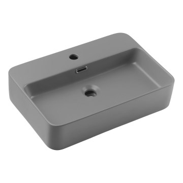 COMAD TRUST 2 MATT LIGHT GREY (E-6282) - Lavabo para encimera TRUST 55x38 cm cerámica/gris mate