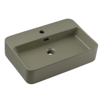 COMAD TRUST 2 OLIVER GREEN (E-6282) - Lavabo sobre encimera TRUST 55x38 cm cerámica/verde mate