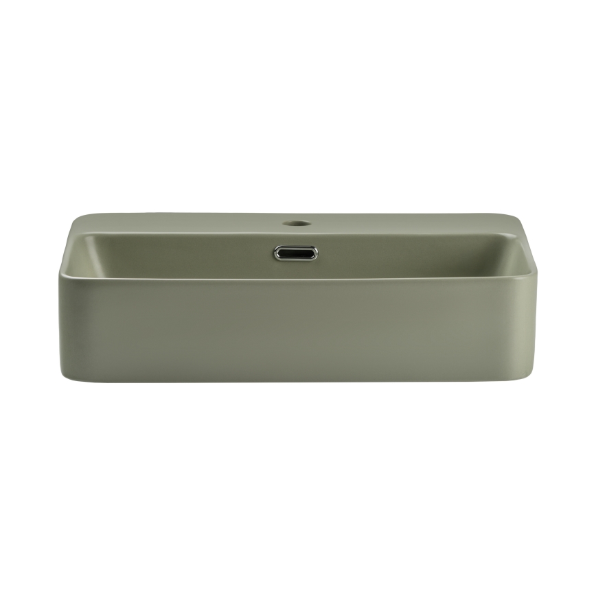 COMAD TRUST 2 OLIVER GREEN (E-6282) - Lavabo sobre encimera TRUST 55x38 cm cerámica/verde mate