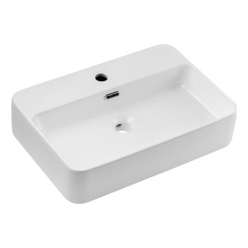 COMAD TRUST 2 WHITE ( E-6282 ) - Lavabo sobre encimera TRUST 55x38 cm cerámica/blanco brillante