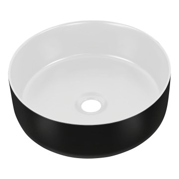 COMAD UM-6259 SIMPLE 8. - Lavabo sobre encimera SIMPLE Ø 36 cm cerámica/blanco mate/negro mate