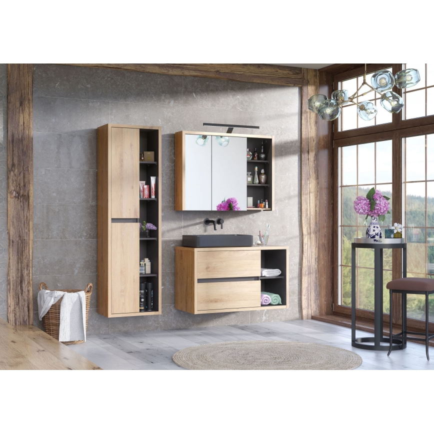 COMAD UM-6275 SLIM 60 BLACK DP - Lavabo sobre encimera SLIM 61x34 cm cerámica/negro mate