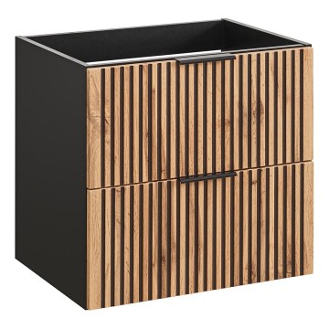 COMAD XILO BLACK WOTAN 82-60-D-2S - Mueble de baño bajo lavabo XILO 57x60,2 cm negro/roble Wotan