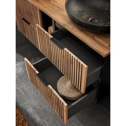 COMAD XILO BLACK WOTAN 82-60-D-2S-Mueble de baño bajo lavabo XILO negro/roble