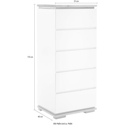 Cómoda ARVI blanco/roble