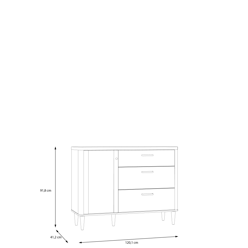 Cómoda con cajones VIRO, marrón/beige