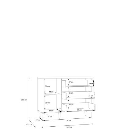 Cómoda con cajones VIRO, marrón/beige