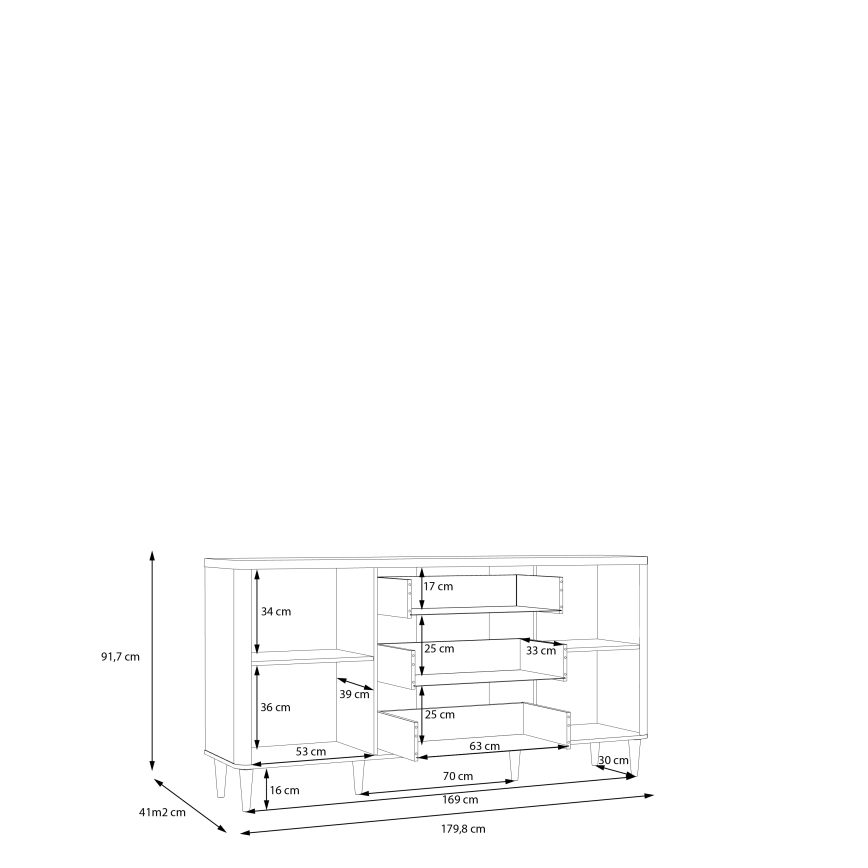 Cómoda con cajones VIRO marrón/beige