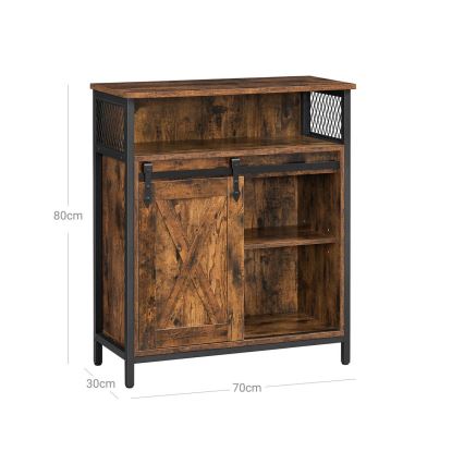 Cómoda con puerta corredera FIRA marrón/negro