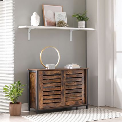 Cómoda con puertas correderas FIRA marrón/negro