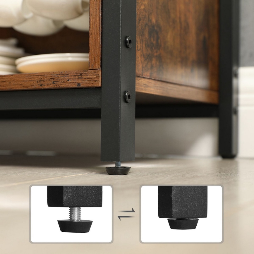 Cómoda con puertas correderas FIRA marrón/negro