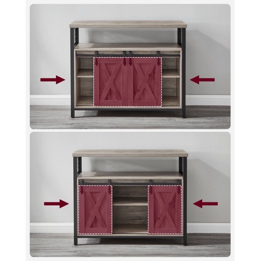 Cómoda con puertas correderas FIRA topo/negro