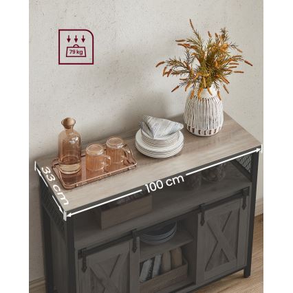 Cómoda con puertas correderas FIRA topo/negro