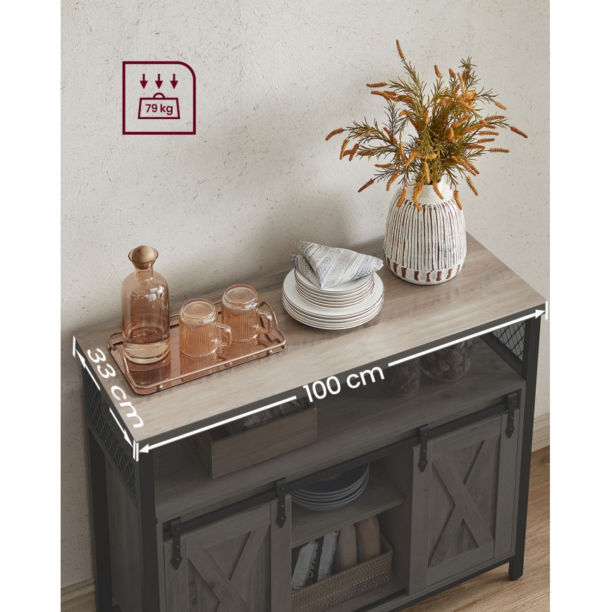Cómoda con puertas correderas FIRA topo/negro