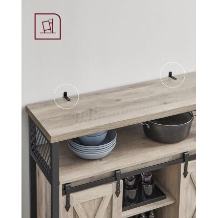 Cómoda con puertas correderas FIRA topo/negro