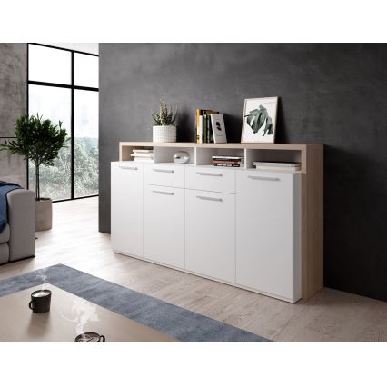 Cómoda LEBY roble sonoma/blanco