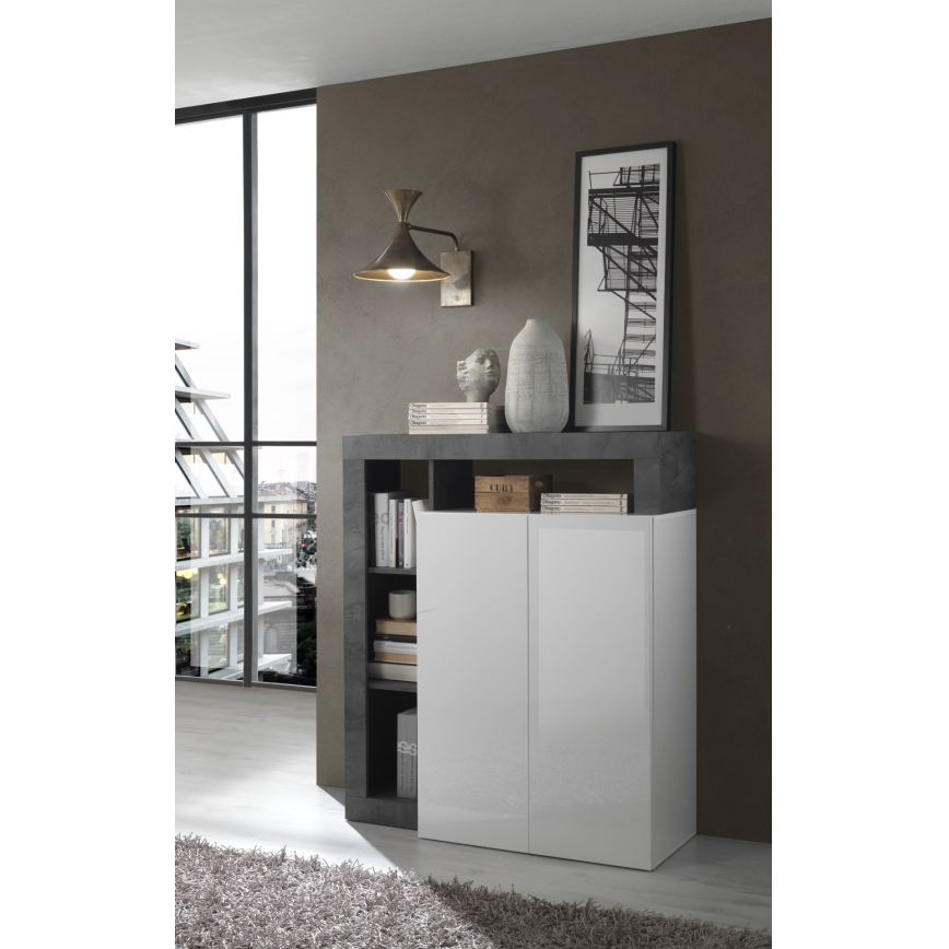 Cómoda LENOR blanca/antracita